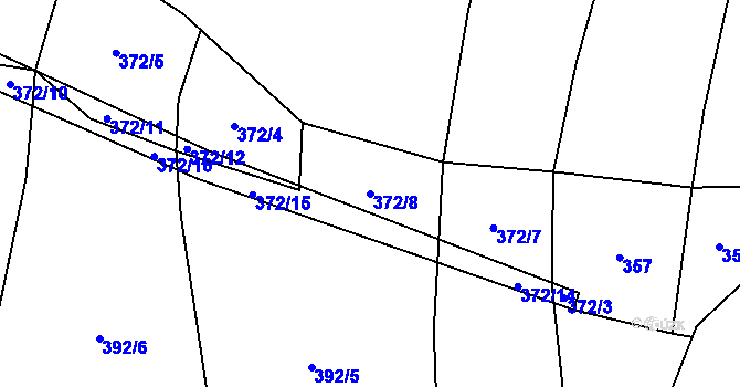 Parcela st. 372/8 v KÚ Vlčetínec, Katastrální mapa