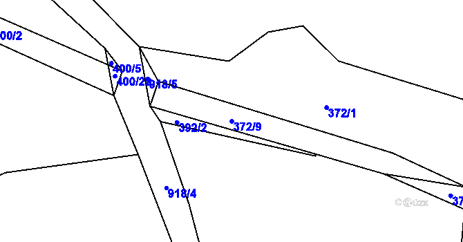 Parcela st. 372/9 v KÚ Vlčetínec, Katastrální mapa
