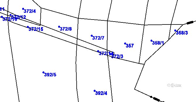 Parcela st. 372/14 v KÚ Vlčetínec, Katastrální mapa