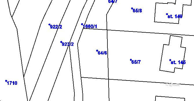 Parcela st. 64/6 v KÚ Žďár u Nové Včelnice, Katastrální mapa