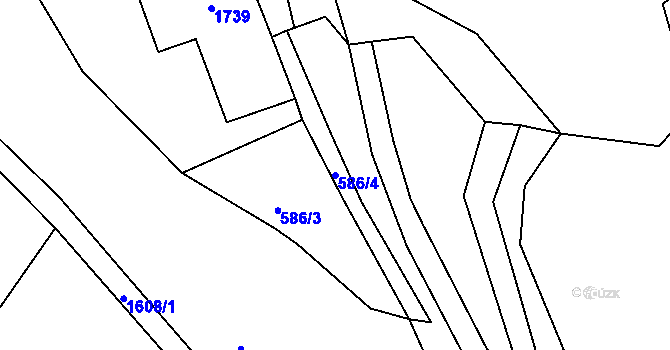 Parcela st. 586/4 v KÚ Žďár u Nové Včelnice, Katastrální mapa