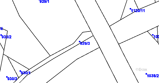 Parcela st. 929/3 v KÚ Žďár u Nové Včelnice, Katastrální mapa