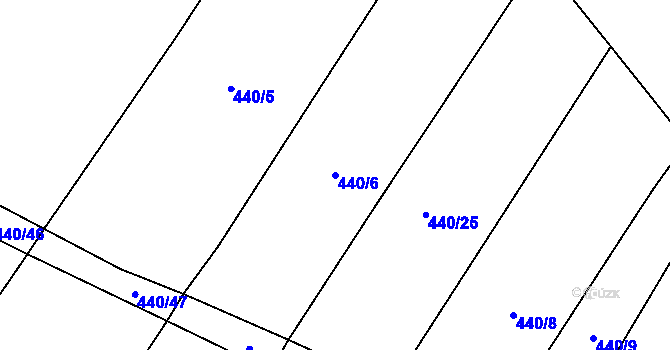 Parcela st. 440/6 v KÚ Žďár u Nové Včelnice, Katastrální mapa