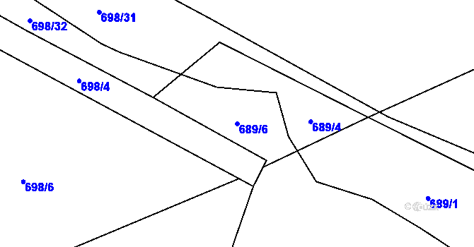 Parcela st. 689/6 v KÚ Žďár u Nové Včelnice, Katastrální mapa