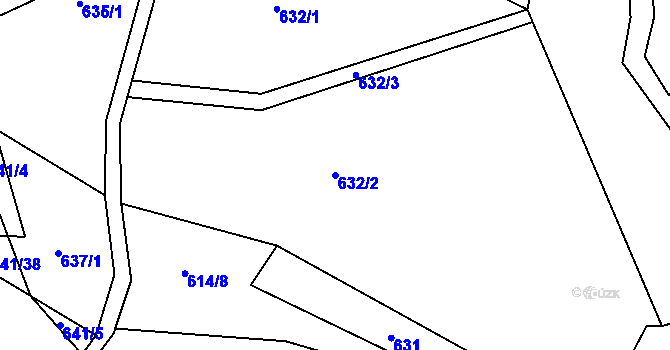 Parcela st. 632/2 v KÚ Pozov, Katastrální mapa