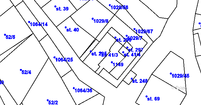 Parcela st. 41/3 v KÚ Nová Ves u Nelahozevsi, Katastrální mapa
