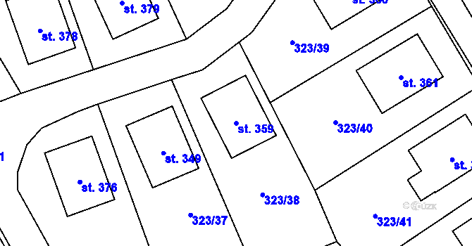 Parcela st. 359 v KÚ Čakovičky, Katastrální mapa
