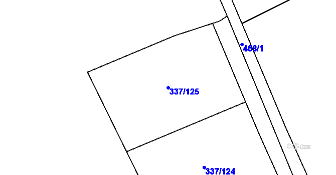 Parcela st. 337/125 v KÚ Čakovičky, Katastrální mapa