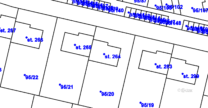 Parcela st. 264 v KÚ Nová Ves u Prahy, Katastrální mapa