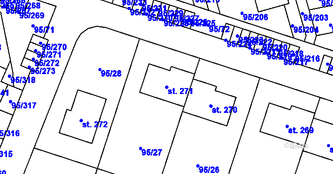Parcela st. 271 v KÚ Nová Ves u Prahy, Katastrální mapa
