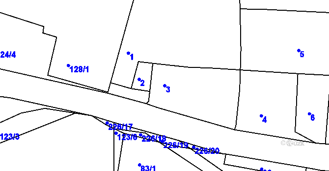 Parcela st. 3 v KÚ Lhota u Rakovníka, Katastrální mapa