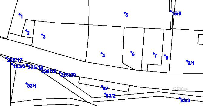 Parcela st. 4 v KÚ Lhota u Rakovníka, Katastrální mapa