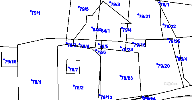 Parcela st. 78/6 v KÚ Lhota u Rakovníka, Katastrální mapa