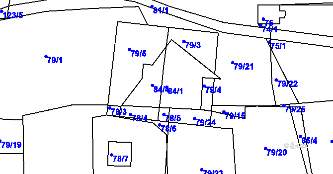 Parcela st. 84/1 v KÚ Lhota u Rakovníka, Katastrální mapa