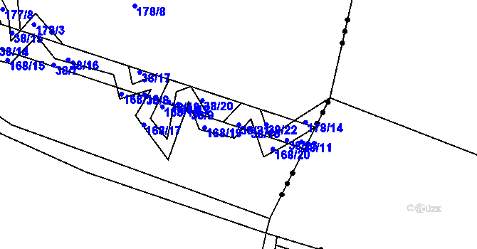 Parcela st. 38/21 v KÚ Lhota u Rakovníka, Katastrální mapa