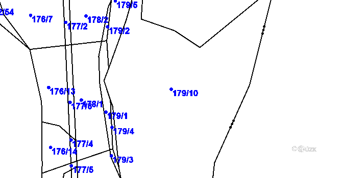 Parcela st. 179/10 v KÚ Lhota u Rakovníka, Katastrální mapa
