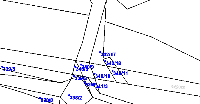 Parcela st. 342/17 v KÚ Lhota u Rakovníka, Katastrální mapa