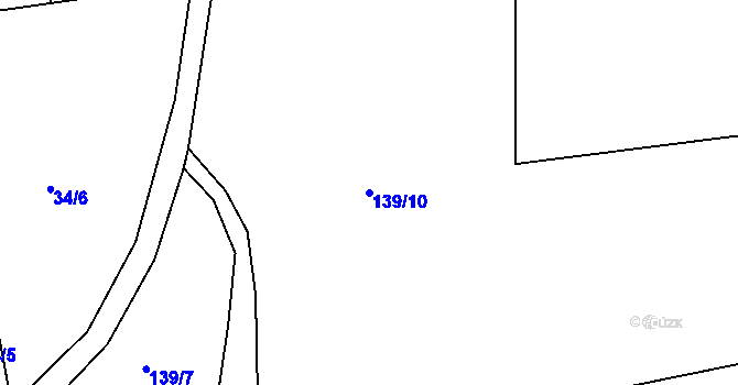 Parcela st. 139/10 v KÚ Jaronín, Katastrální mapa