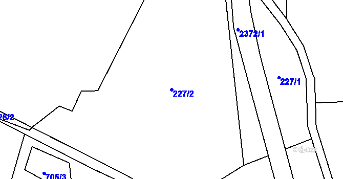 Parcela st. 227/2 v KÚ Jaronín, Katastrální mapa