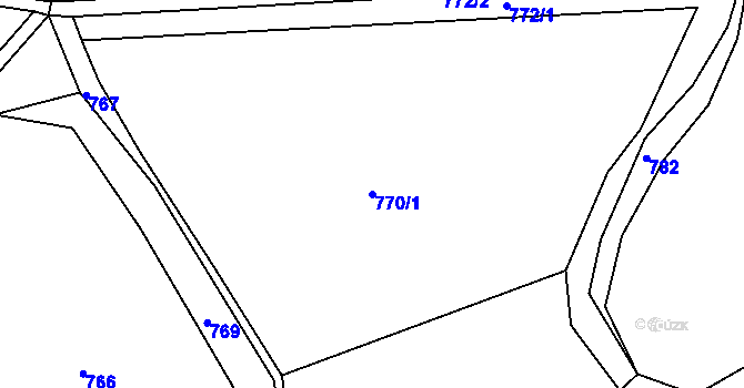Parcela st. 770/1 v KÚ Jaronín, Katastrální mapa