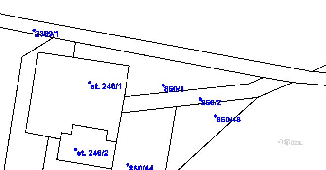 Parcela st. 860/1 v KÚ Jaronín, Katastrální mapa