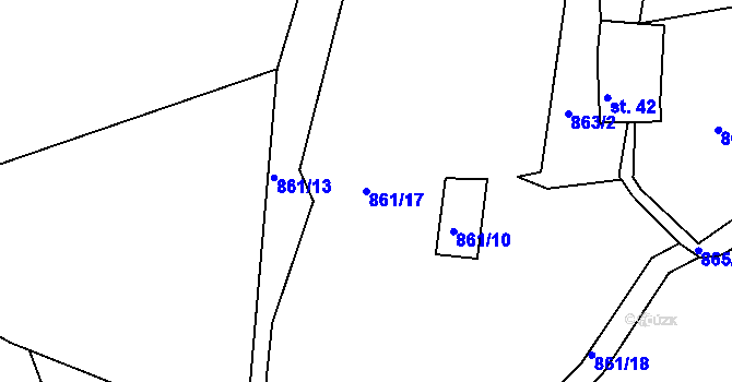 Parcela st. 861/17 v KÚ Jaronín, Katastrální mapa