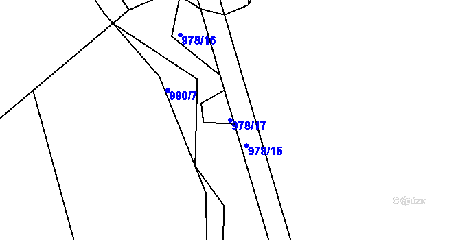 Parcela st. 978/17 v KÚ Jaronín, Katastrální mapa