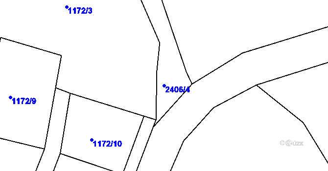 Parcela st. 2406/4 v KÚ Jaronín, Katastrální mapa