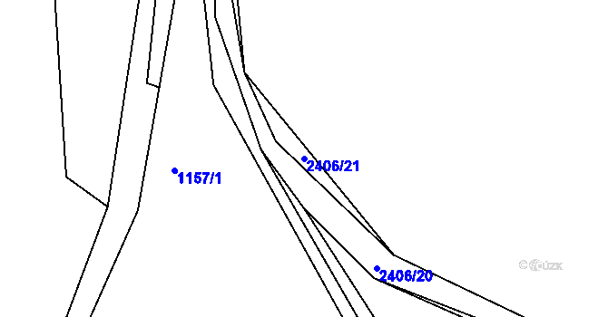 Parcela st. 2406/21 v KÚ Jaronín, Katastrální mapa
