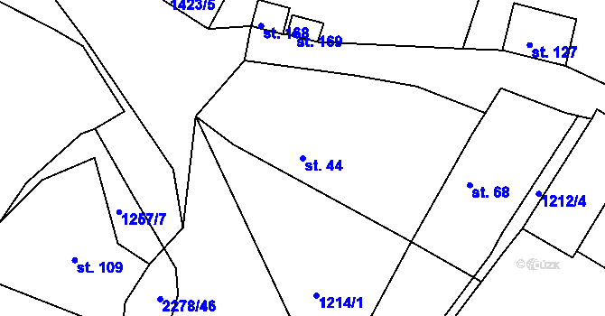 Parcela st. 44 v KÚ Nová Ves u Brloha, Katastrální mapa