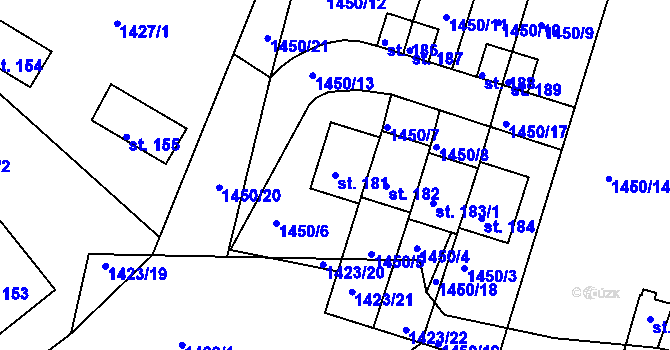 Parcela st. 181 v KÚ Nová Ves u Brloha, Katastrální mapa