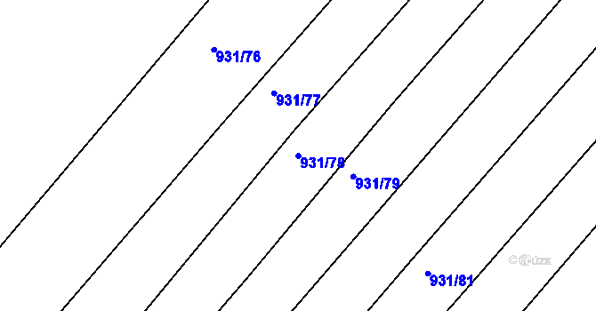 Parcela st. 931/78 v KÚ Nová Ves u Brloha, Katastrální mapa