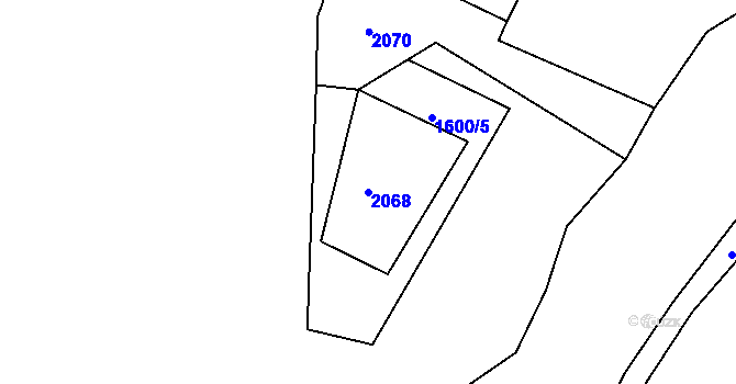 Parcela st. 2068 v KÚ Nová Ves u Brloha, Katastrální mapa
