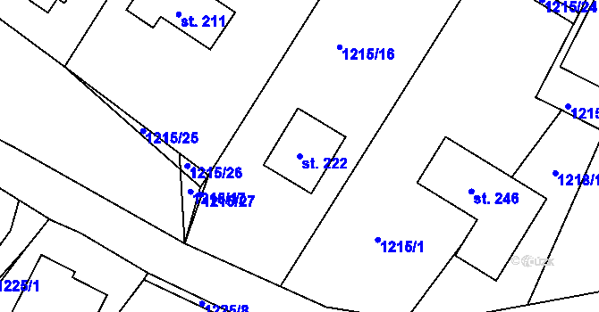 Parcela st. 222 v KÚ Nová Ves u Brloha, Katastrální mapa