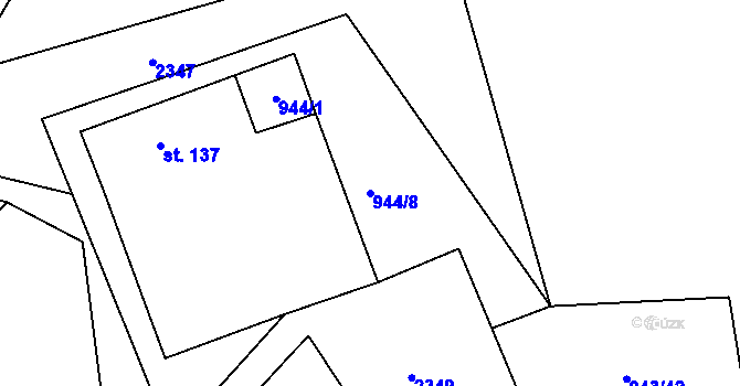 Parcela st. 944/8 v KÚ Nová Ves u Sedla, Katastrální mapa
