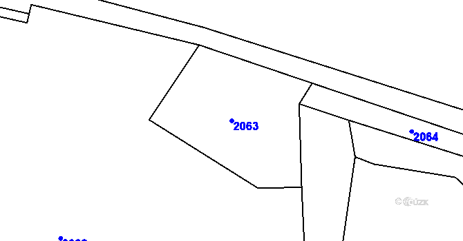 Parcela st. 2063 v KÚ Nová Ves u Sedla, Katastrální mapa