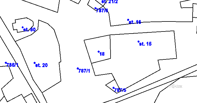 Parcela st. 18 v KÚ Nová Ves u Strakonic, Katastrální mapa