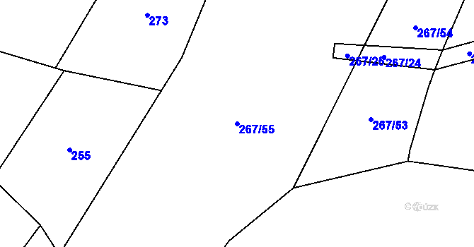 Parcela st. 267/55 v KÚ Nová Ves u Strakonic, Katastrální mapa