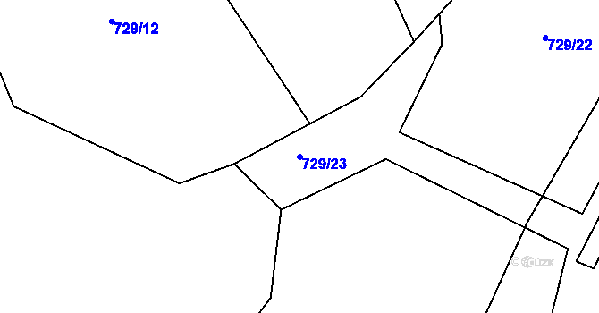 Parcela st. 729/23 v KÚ Nová Ves u Strakonic, Katastrální mapa