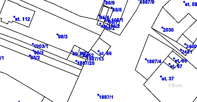 Parcela st. 66 v KÚ Nová Ves u Kdyně, Katastrální mapa