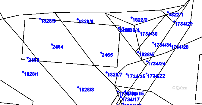 Parcela st. 2465 v KÚ Nová Ves u Kdyně, Katastrální mapa
