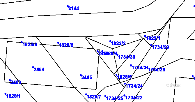 Parcela st. 2466 v KÚ Nová Ves u Kdyně, Katastrální mapa