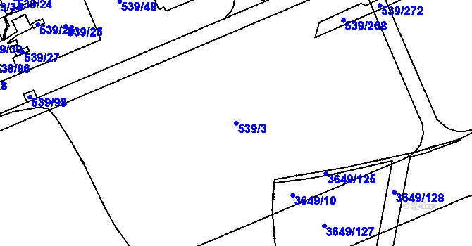 Parcela st. 539/3 v KÚ Nová Ves u Plzně, Katastrální mapa