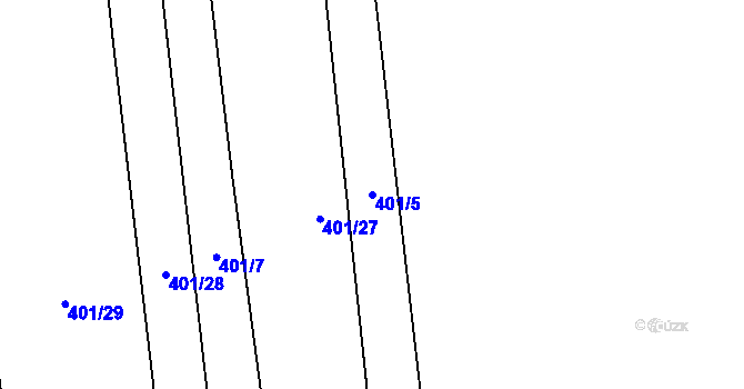 Parcela st. 401/5 v KÚ Nová Ves u Plzně, Katastrální mapa