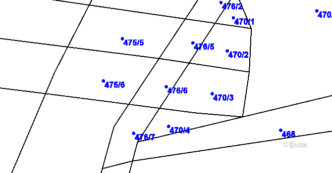 Parcela st. 476/6 v KÚ Nová Ves u Plzně, Katastrální mapa