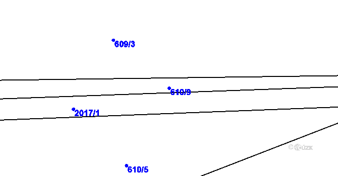 Parcela st. 610/9 v KÚ Nová Ves u Sokolova, Katastrální mapa