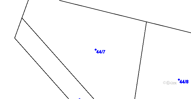 Parcela st. 44/7 v KÚ Mlýnice, Katastrální mapa