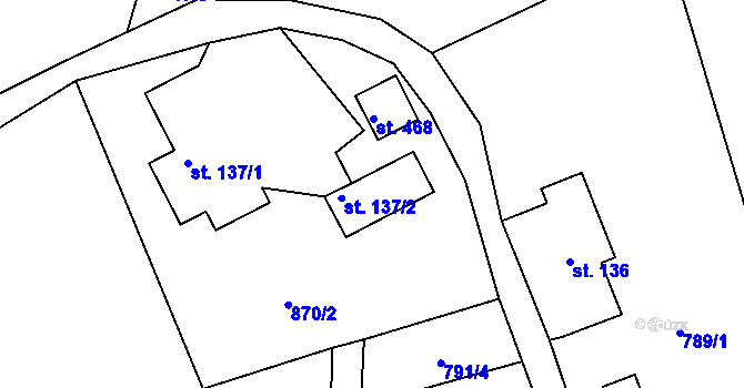 Parcela st. 137/3 v KÚ Nová Ves u Chrastavy, Katastrální mapa