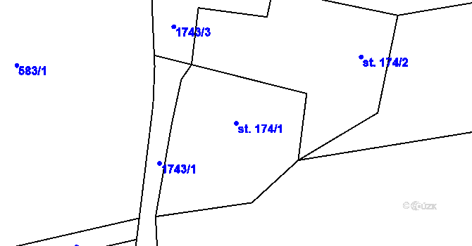 Parcela st. 174/1 v KÚ Nová Ves u Chrastavy, Katastrální mapa