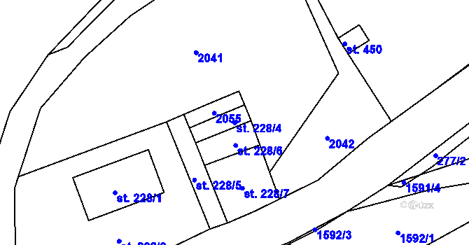 Parcela st. 228/4 v KÚ Nová Ves u Chrastavy, Katastrální mapa
